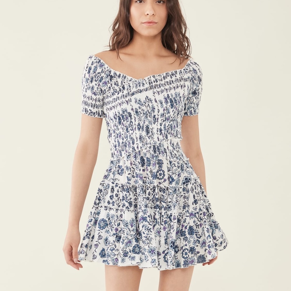 NWT Poupette St Barth Mini Soledad Off Shoulder Dress, Size Small